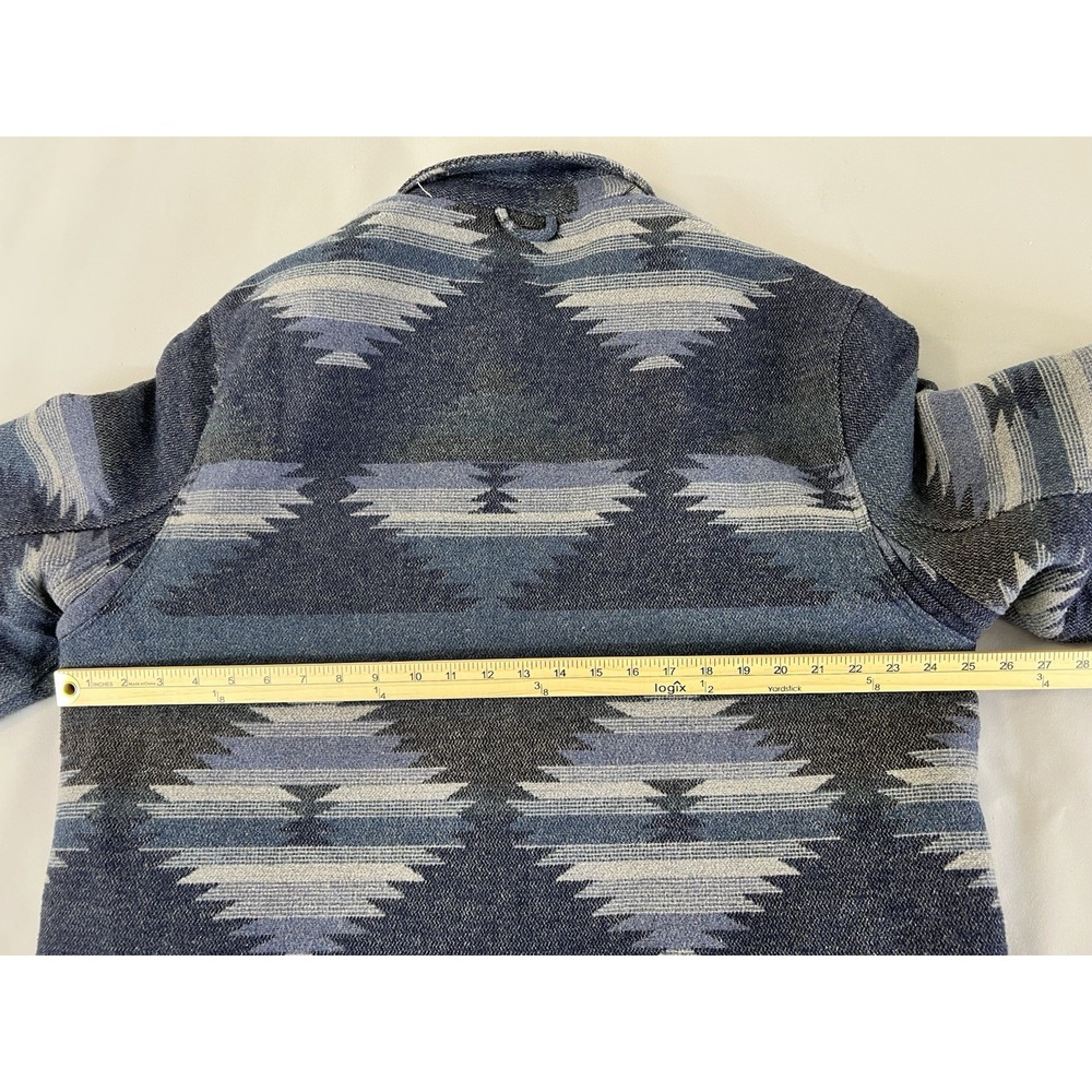 Jachs New York‎ Shirt Jacket Men's Blue Aztec Western Heavy XL Long Sleeve - Picture 10 of 13